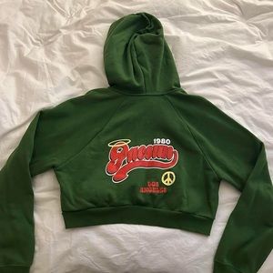 pacsun size m green cropped zip up